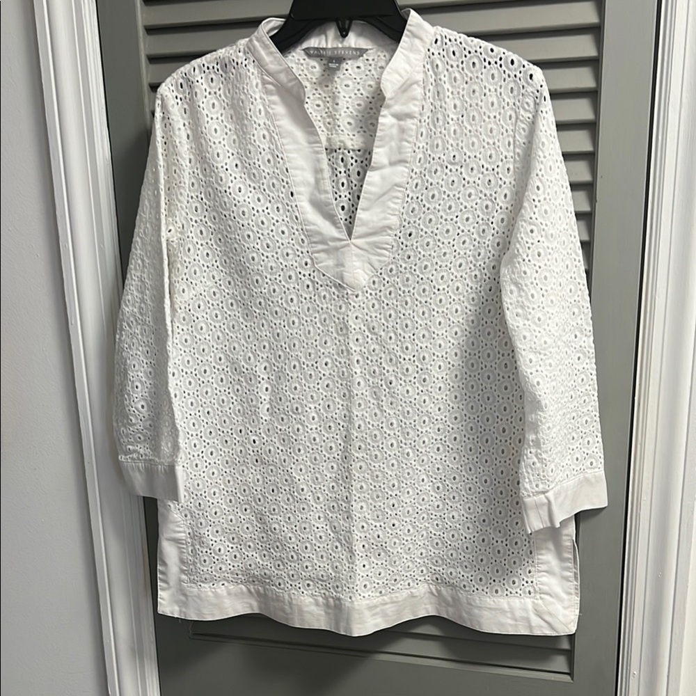 Valerie Stevens White Eyelet Top